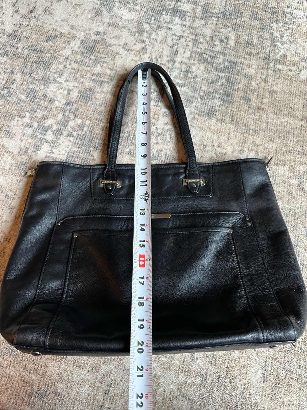 COACH Taylor 32824 Black Leather Large Tote Shoulder Bag Satchel - Picture 10 of 12